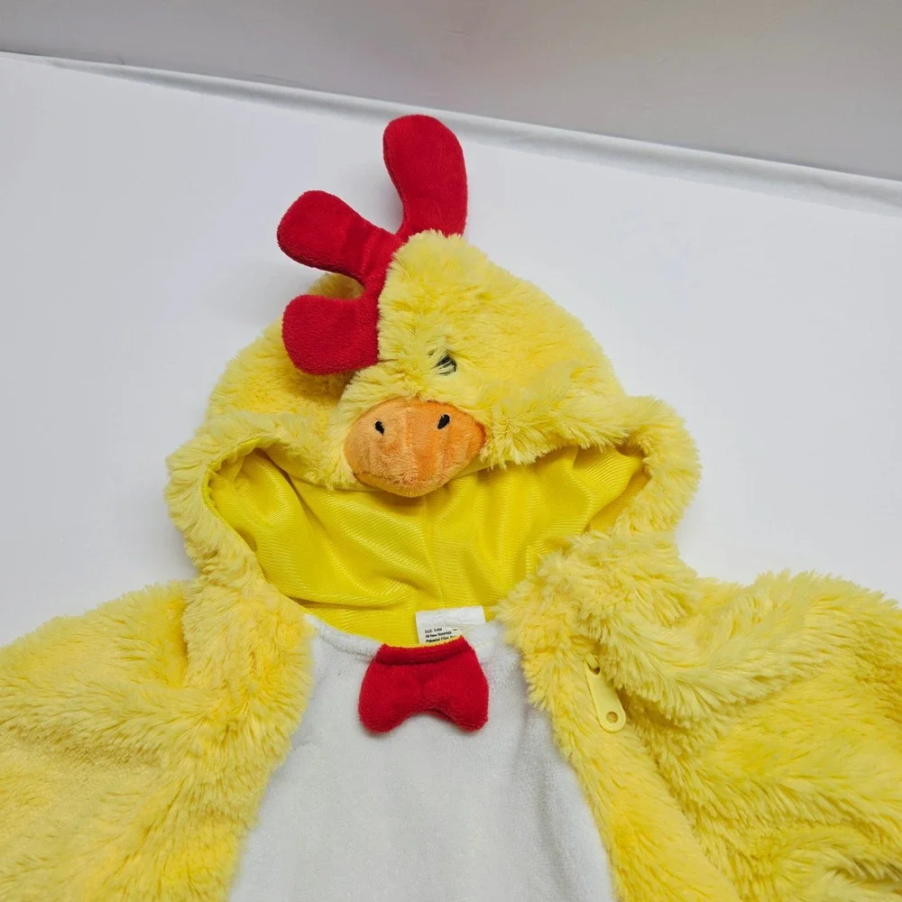 Target Chicken Costume Kids 0-6M Yellow Plush Hooded One Piece Coverall